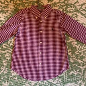 Ralph Lauren Long Sleeve Multicolored Gingham Cotton Poplin Boys Shirt